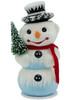 1850-4 Snowman with Tree Schaller Paper Mache Candy Container
