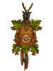 97-9 Anton Schneider Carved Green Leaves Deer and Birds 1 Day Cuckoo Clock