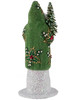 1500S Santa Green Beaded Coat Schaller Paper Mache Candy Container