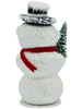 1850 Medium Snowman with Tree Schaller Paper Mache Candy Container