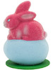 74-05 PK-BL Pink Easter Bunny on Blue Egg Schaller Paper Mache