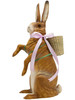 704-LB Light Brown Upright Easter Bunny with Basket Ino Schaller Paper Mache