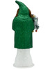 13441-GR Green Glitter Santa with Feather Tree from Ino Schaller Paper Mache Candy Container