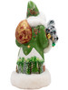 41-G Green Santa from Ino Schaller Paper Mache Candy Container