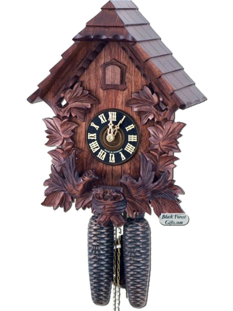 84424 Hones Carved 8 Day Feeding Birds Cuckoo Clock