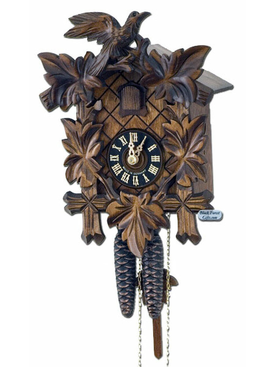 100-2NU 5 Leaf 1 Bird 1Day Cuckoo Clock from Germany