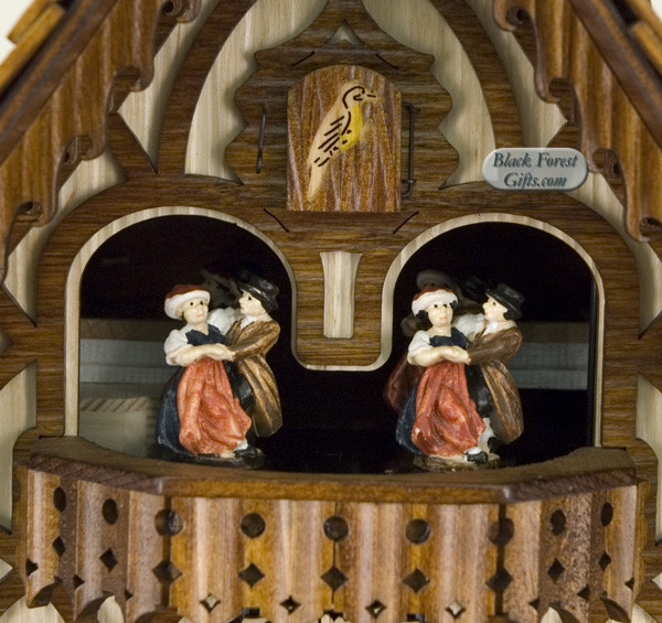 6744T Musical Fighting Goats Chalet 1 Day Cuckoo Clock
