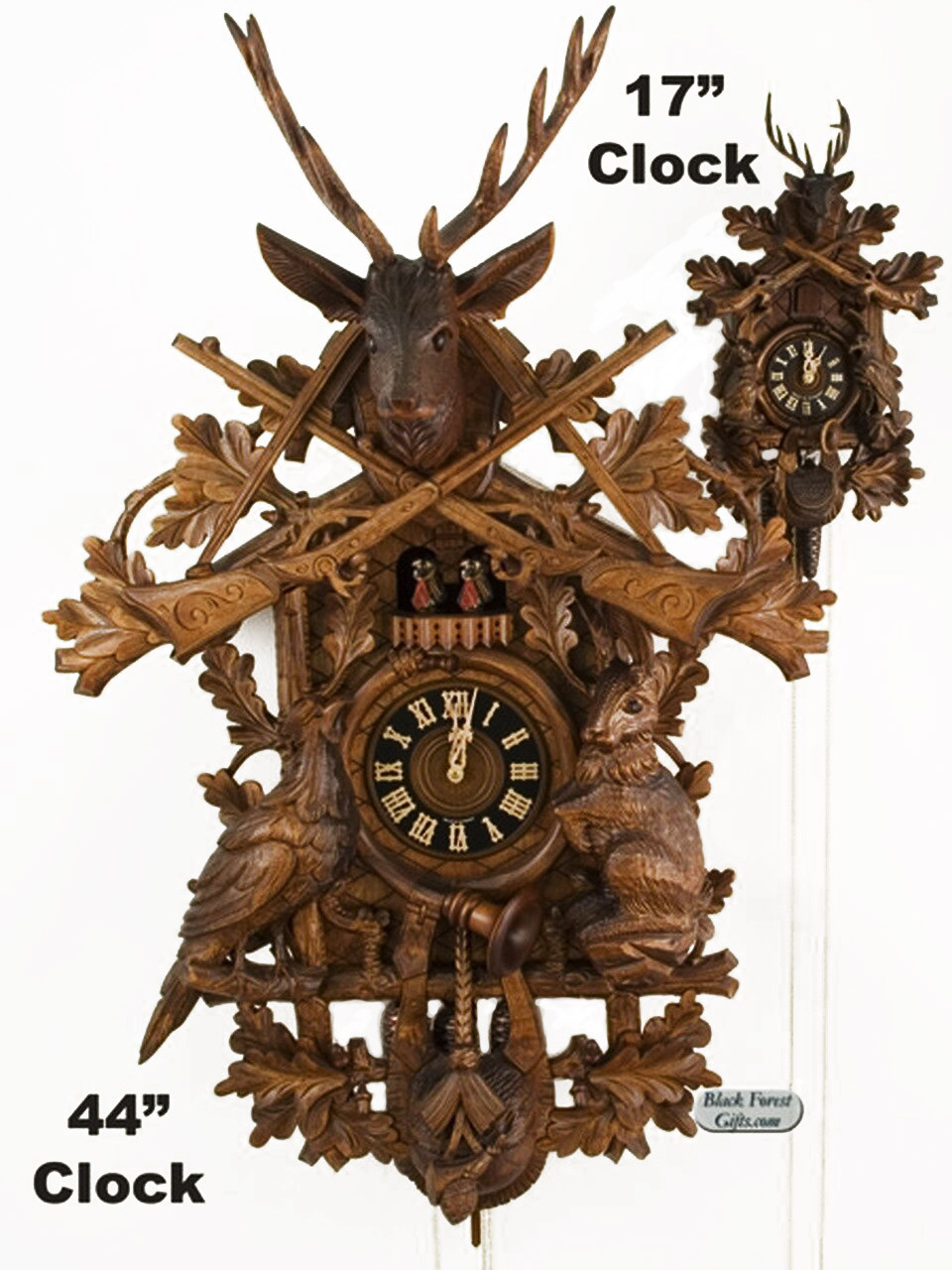 8634-9TNU Hones Large 8 Day Hunters Cuckoo Clock