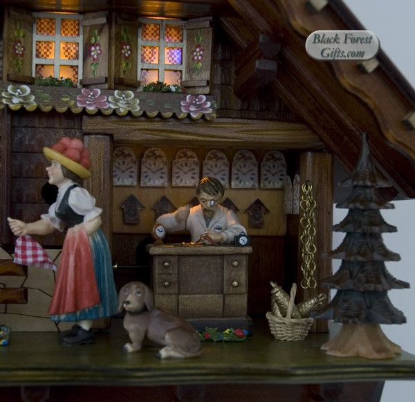 ロココ調 陶磁器 音楽家 フィギュア 86206T Hones 8 Day Clock Maker Cuckoo Clock