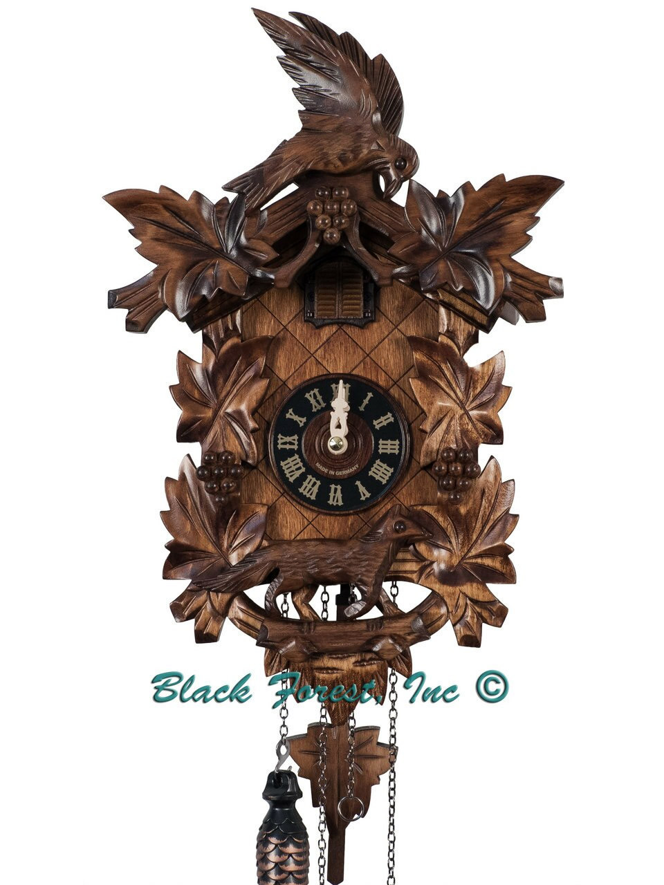 932QM Quartz Musical Fox and Grapes Cuckoo Clock