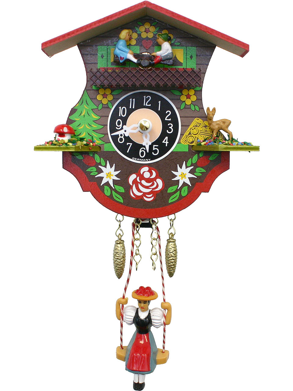 110KSQ Quartz Swinging Lady Seesaw Miniature Clock