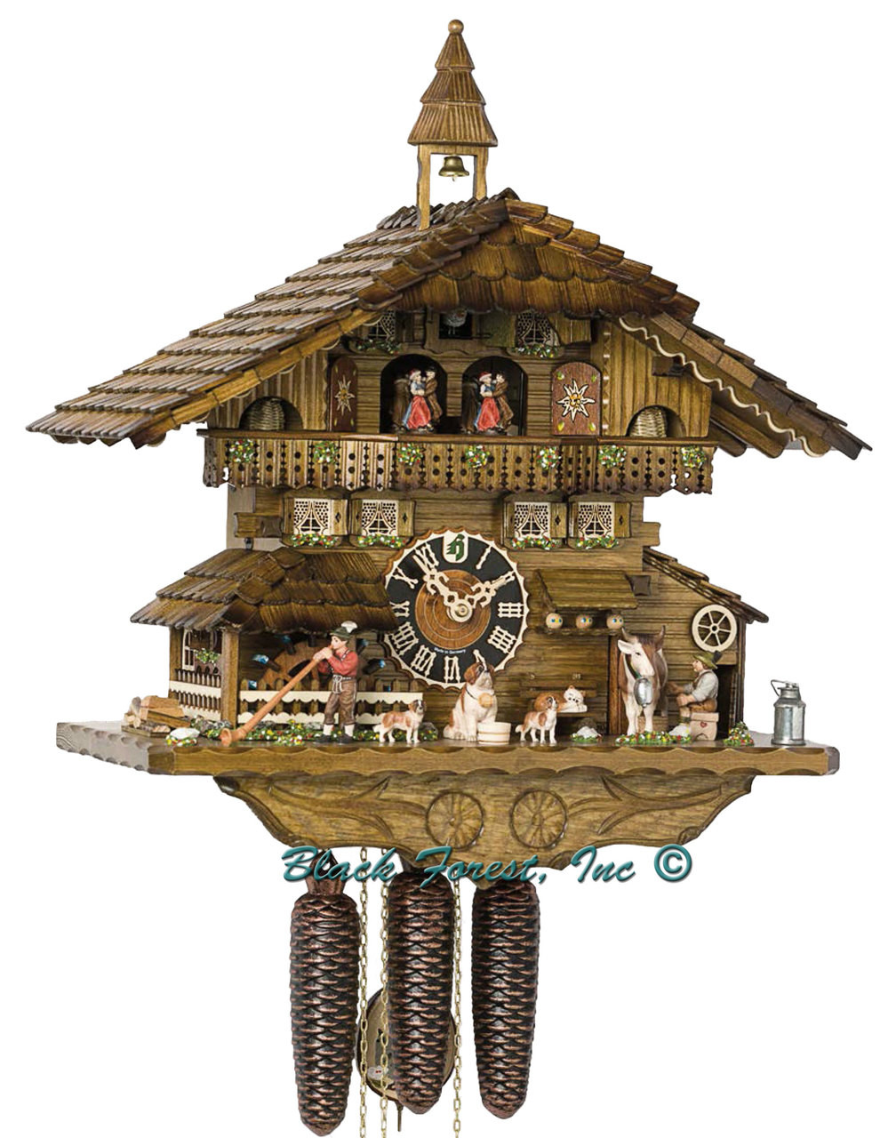 8656T Hones 8 Day Milking Cow Cuckoo Clock