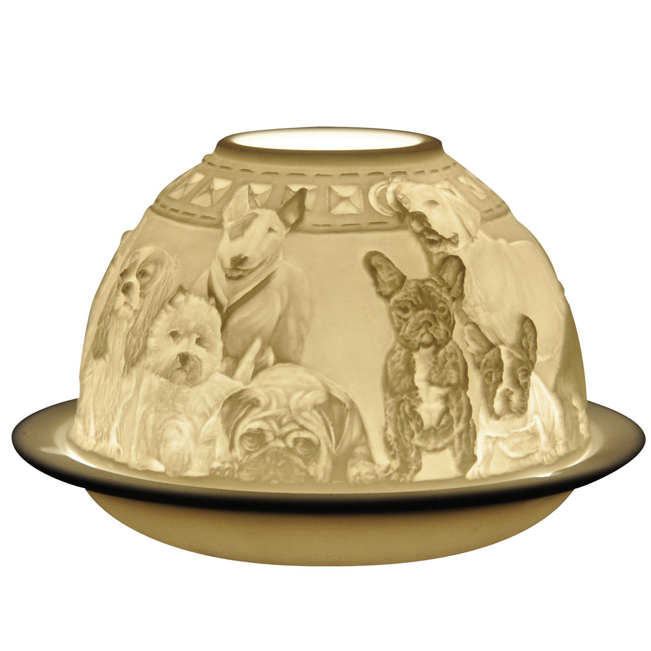 21584 Bernardaud Dogs Lithophane Votive | BlackForestGifts