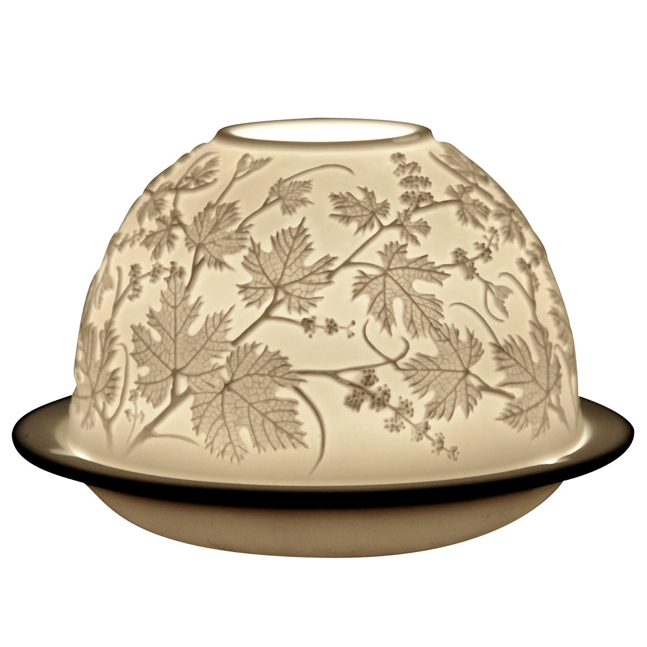 8966 Bernardaud Porcelain Green Grapes Lithophane Votive Candle