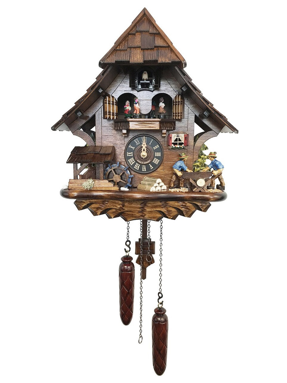 4927QMT Quartz Wood Sawers Musical Cuckoo Clock