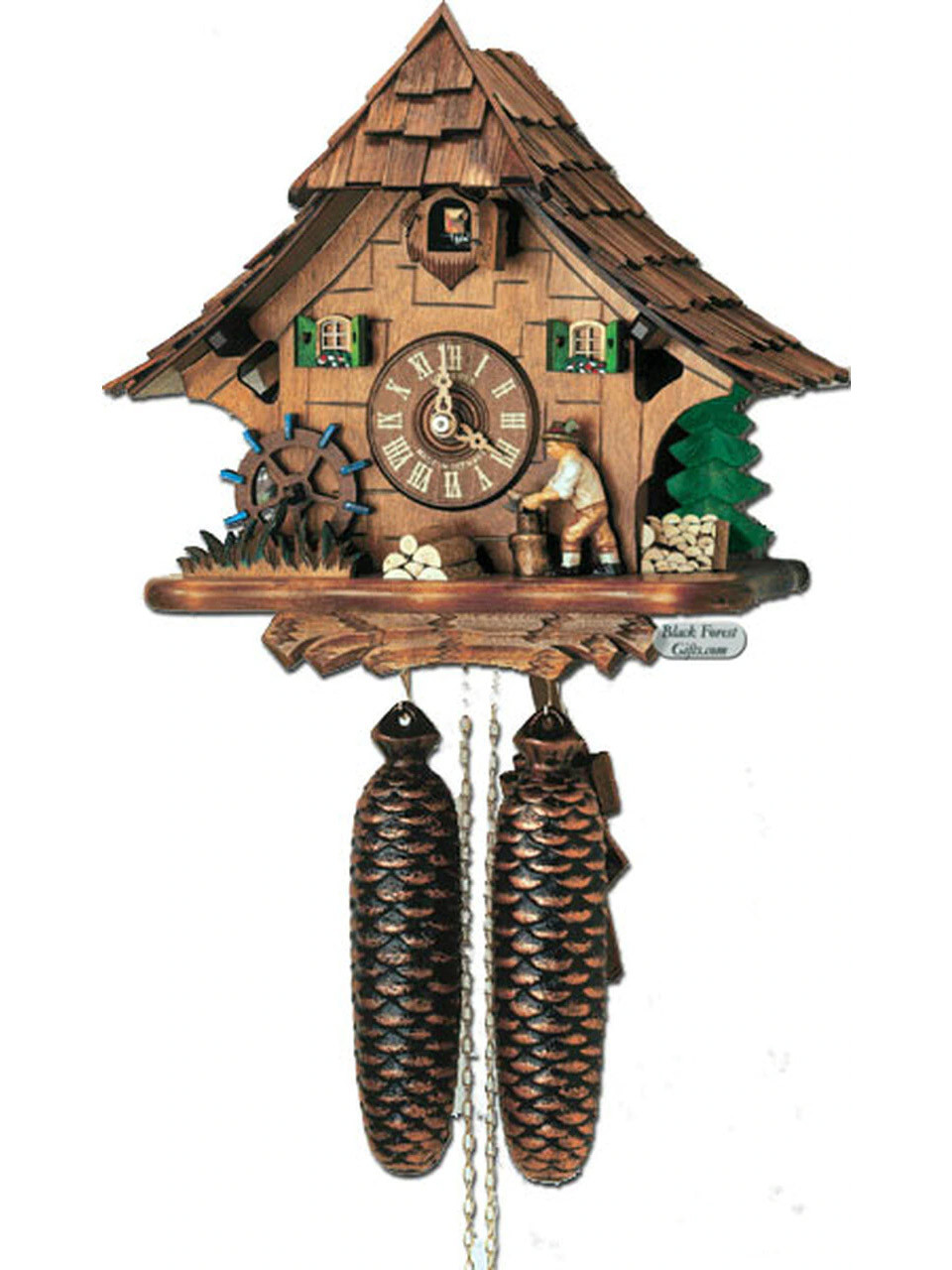 8T314-9 Anton Schneider 8 Day Wood Chopper Cuckoo Clock