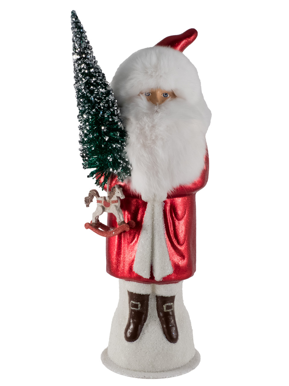 1644 Red Santa with Glitter and Fur Beard from Ino Schaller Paper