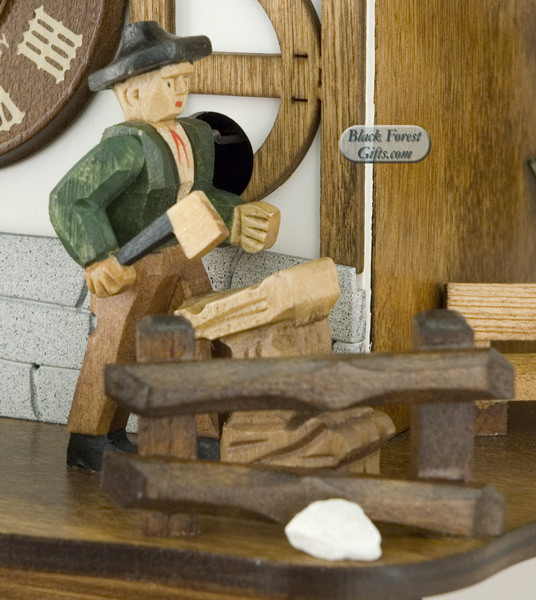 MT6563-9 Anton Schneider Musical Wood Chopper Chalet 1 Day Cuckoo