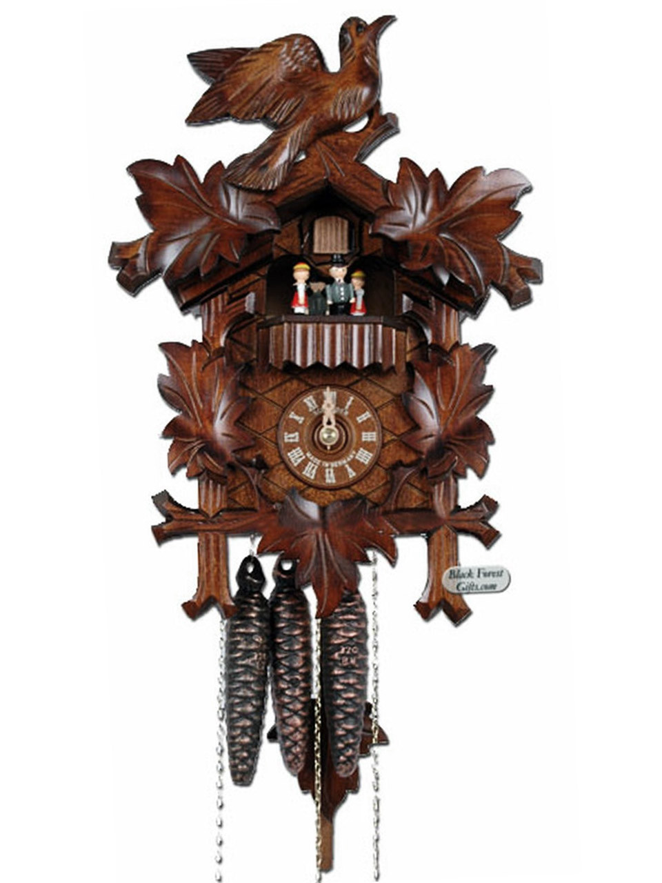 【カプチーノ日時計】古代天文観測機器　アンティークstyle スペイン製 MT6100-9 Anton Schneider Carved Musical 1 Day Cuckoo Clock
