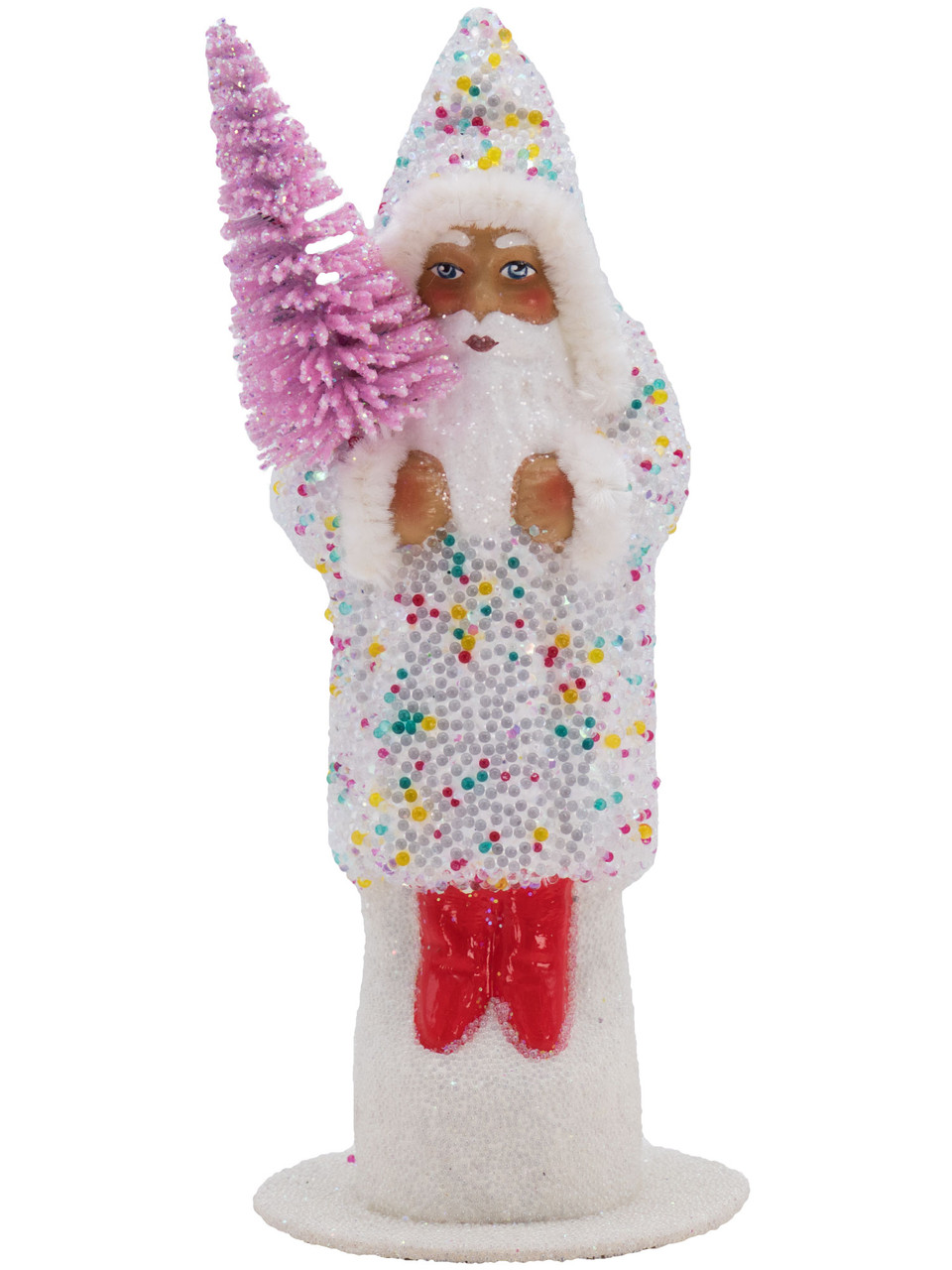 154 Sugar Beaded Santa with tree