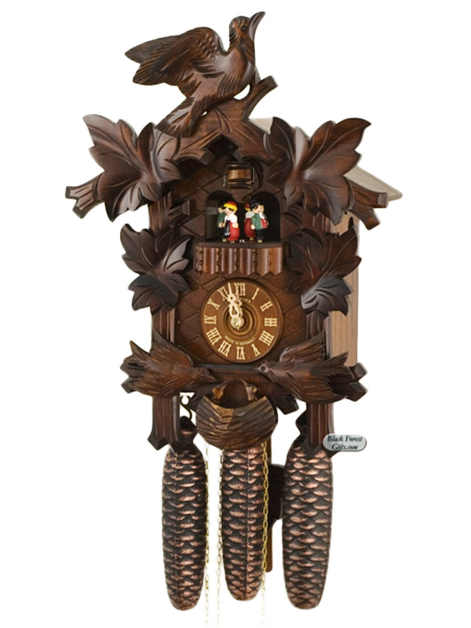 8TMT176-9 Anton Schneider 8 Day Feeding Birds Cuckoo Clock