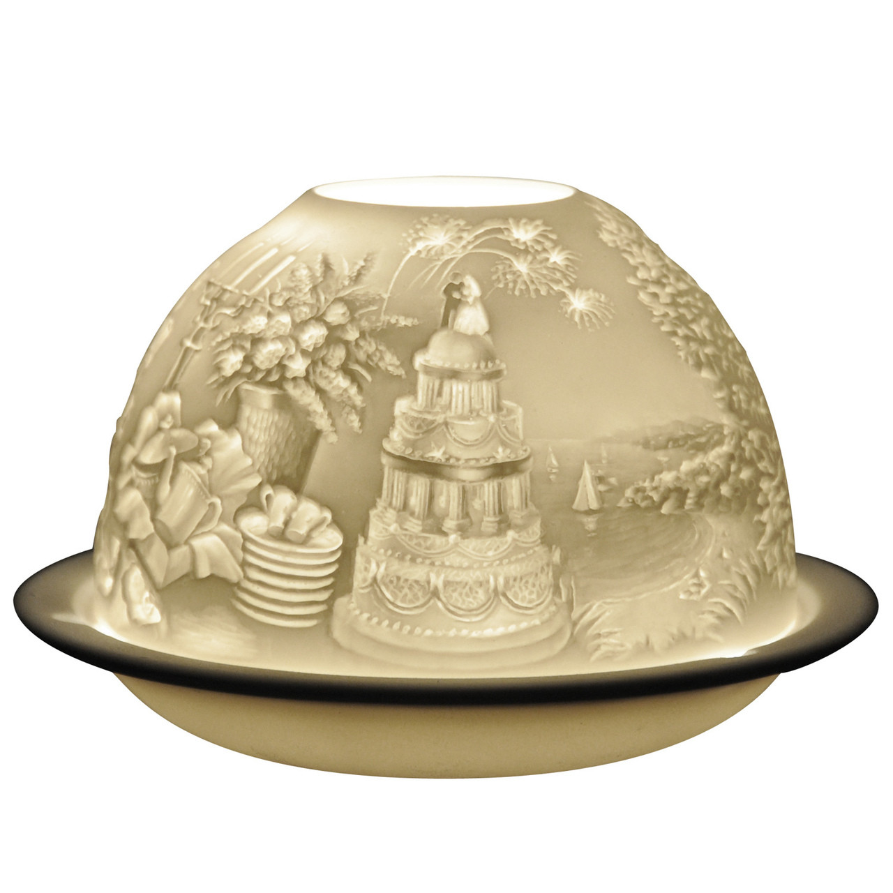 2667 Bernardaud Marriage Wedding Lithophane Votive Candle