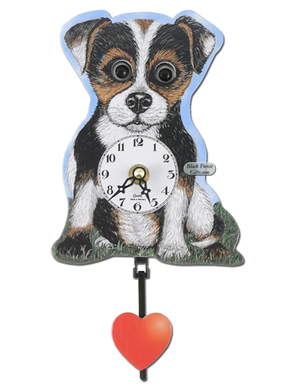 205QP Quartz Moving Eyes Dog Miniature Clock