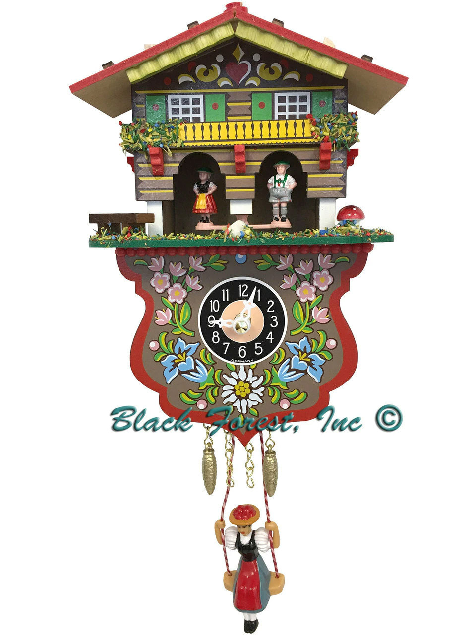 235SQ Quartz Swinging Lady Weatherhouse Miniature Clock