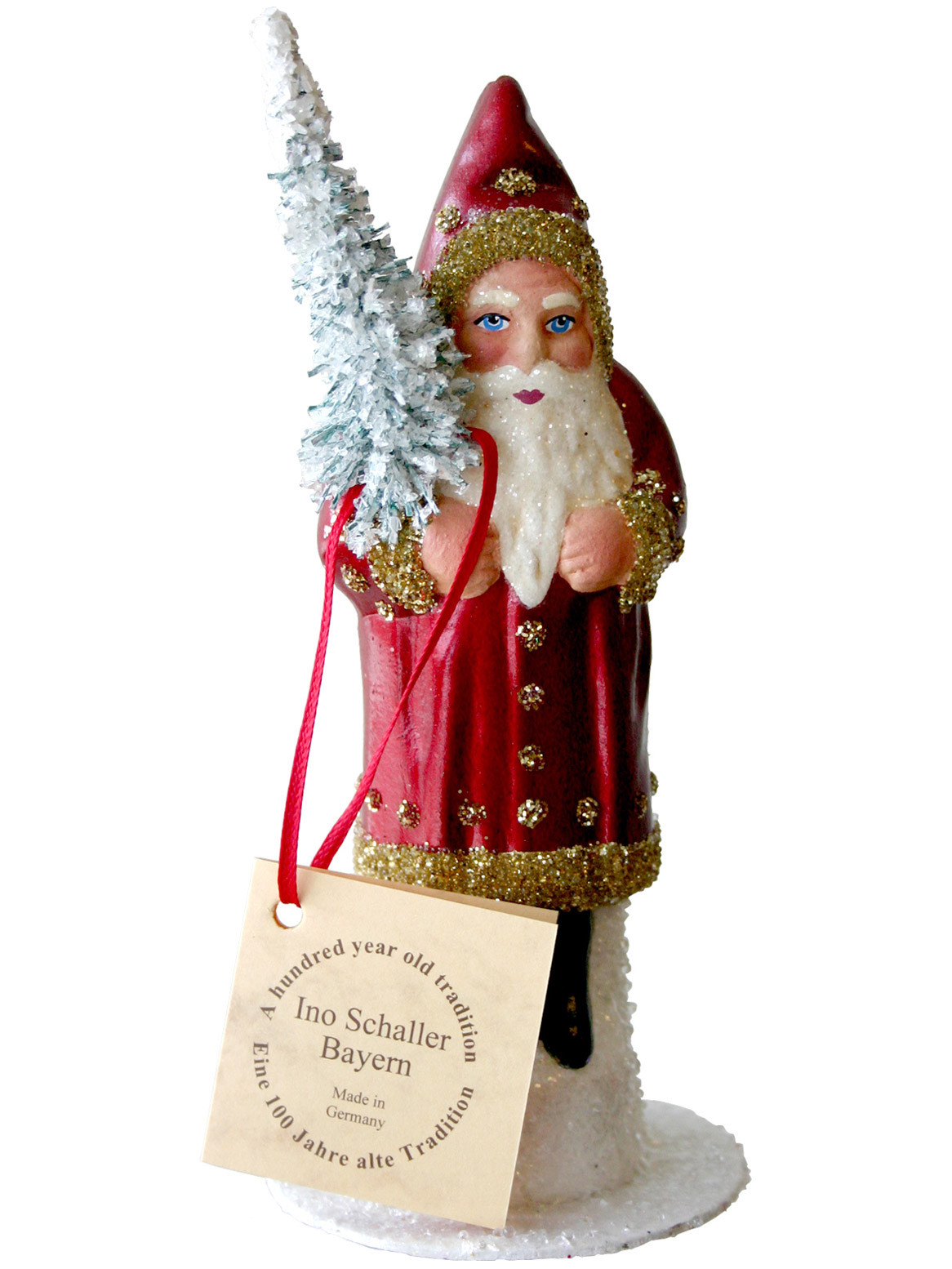 Set de 3 décorations de Noël artisanales en papier mâché Randolf
