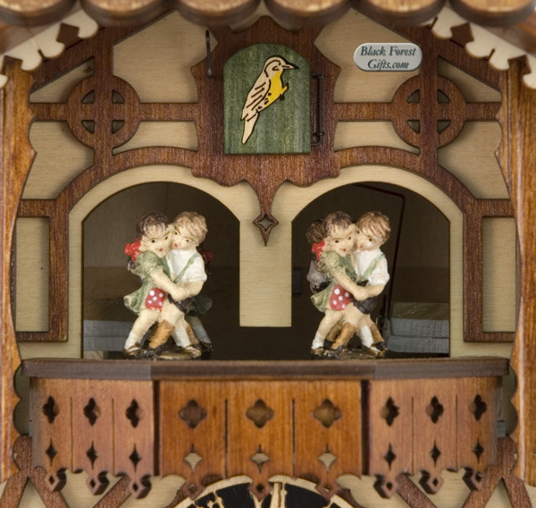 6205T Musical Kissing Couple Chalet 1 Day Cuckoo Clock