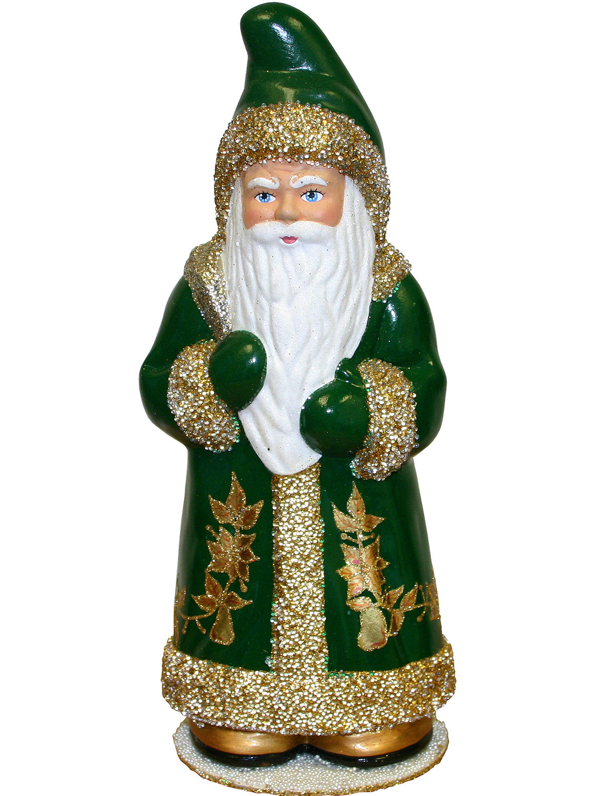 Ino Schaller Bonbonnière Noël Père Noël Allemand Papier Mâché Avec Houx Vert