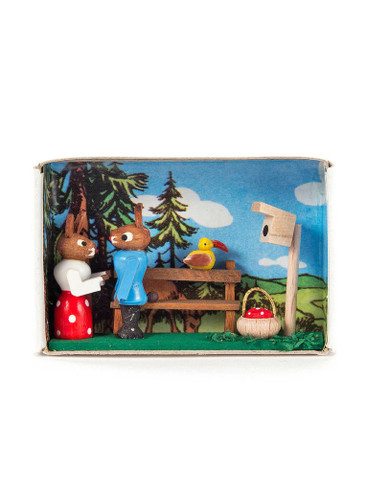 028-061 Matchbook Easter Bunny Rabbit Couple from Germany