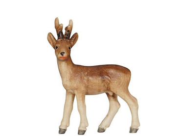 801173 Deer Wood Painted Kostner Nativity from Pema in Italy
