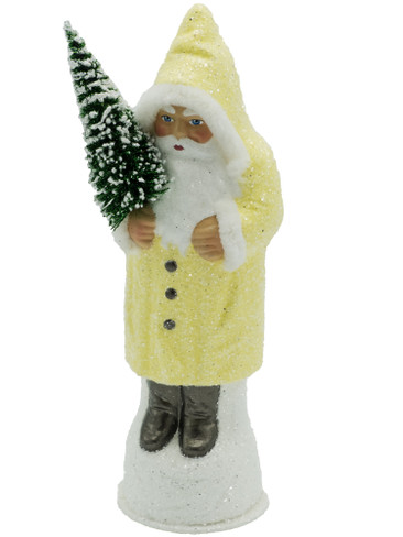 26-PY Santa with Soft Yellow Frosted Coat from Ino Schaller