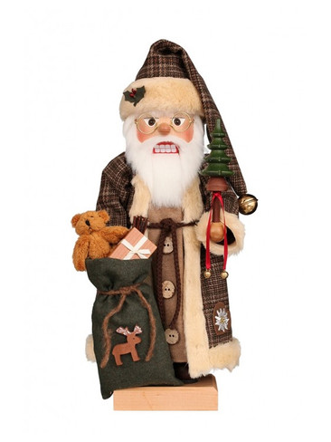 0-872 Ulbricht Santa in Brown Checkered Coat Nutcracker