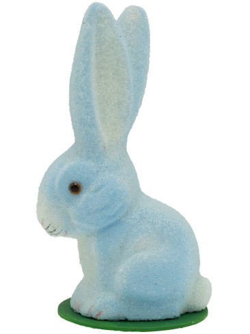 80-0-BL Blue Beaded Big Ear Bunny Ino Schaller Paper Mache