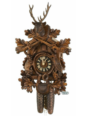 HOPE & LUCK きょうか 8634-6TNU Hones 8 Day Hunters Cuckoo Clock