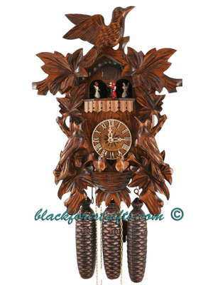 600-3TNU Carved Musical 1 Day Cuckoo Clock