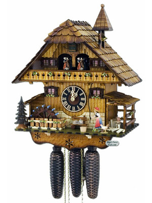 1900s初期 　ドイツ　クノ＆オットードレッセル　ビスクドール 86294T Hones 8 Day Bell Ringer Cuckoo Clock