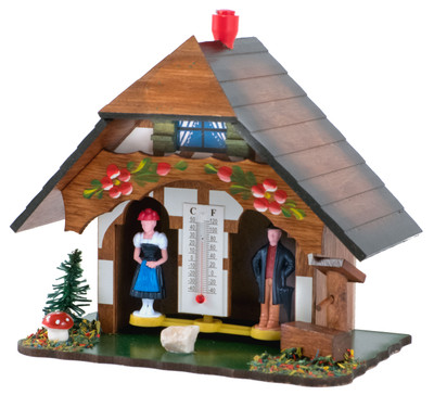 55W Authentic Wood German Weather House