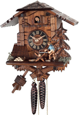 4358 Wood Chopper Chalet 1 Day Cuckoo Clock