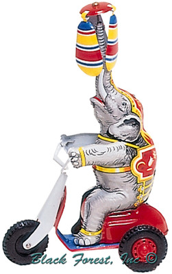 752MR Elephant on Scooter Tin Toy made in Germany