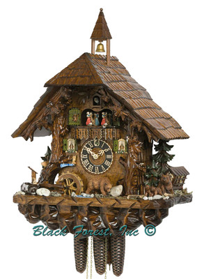 86760T Hones 8 Day Bear Family Cuckoo Clock