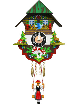 0197SQ Quartz Swinging Lady Chiming Miniature Clock