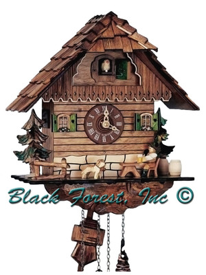 Q6563-9 Anton Schneider Quartz Battery Wood Chopper Cuckoo Clock