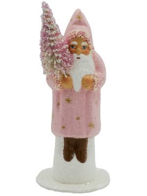 21-155 Rose Santa with Tree from Ino Schaller Paper Mache Candy Container