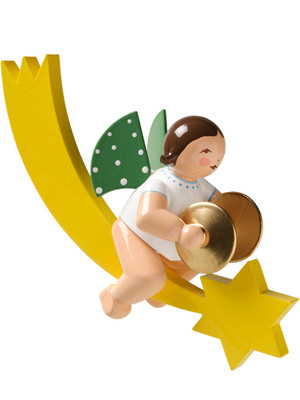 650-70-11 Hanging Angel Ornament on Comet Tail with Cymbals from Wendt and Kuhn