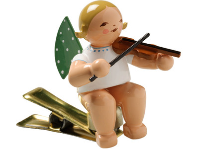 650-90-2 Angel Ornament with Violin on Clip from Wendt and Kuhn