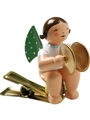 650-90-11 Angel Ornament with Cymbals on Clip from Wendt and Kuhn