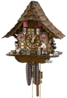 1695-9 Wood Chopper Chalet 1 Day Cuckoo Clock